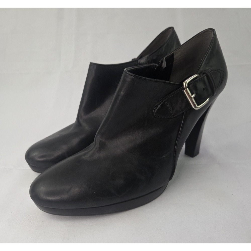 Lauren Ralph Lauren Ankle Boots Womens 7.5 Black Faux Leather Y2K Minimalist